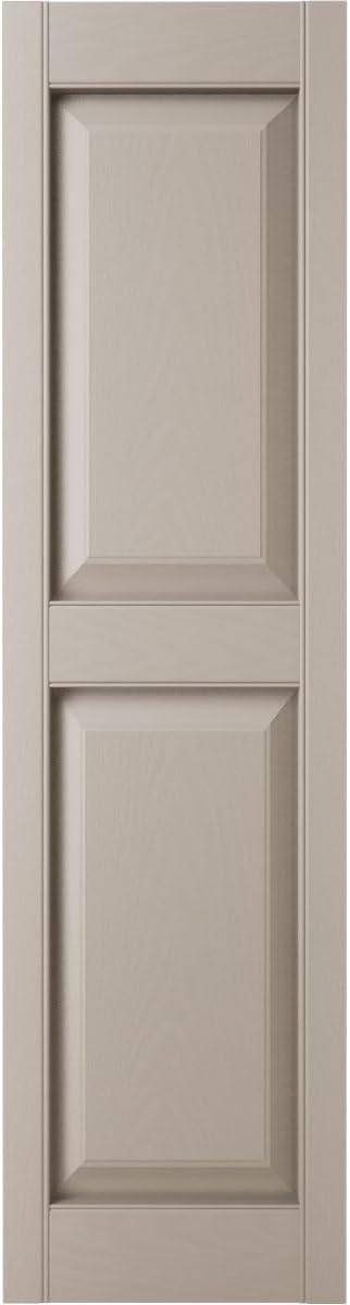 Ekena Millwork Lifetime Vinyl LP2S12X05500CL Standard Two Equal Panel Vinyls, Raised Panel Vinyl Shutters, w/Installation Shutter-Lok's & Matching Screws (Per Pair), 12"W x 55"H, Clay