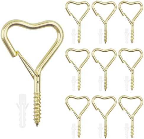 10 Pack Heart Shaped Screw Hooks for Hanging Plants, Ceiling Hooks by BJUTYEU