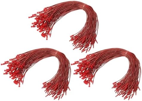 PATIKIL Christmas Ornament Hooks, 300 Pcs LED String Light Hanging Cable Holiday Decor Gift Tag Hanger with Snap Lock for Valentine's Halloween, Red by PATIKIL