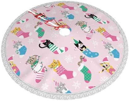 Cute Cartoon Cats Christmas Tree Skirt 30 Inch - Image 5