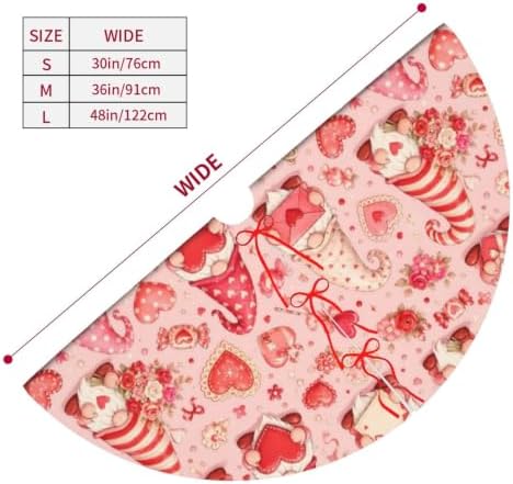 Hearts Gnome Christmas Tree Skirt Tree Mat for Xmas Holiday Party Decorations Indoor Outdoor 36 Inch - Image 5