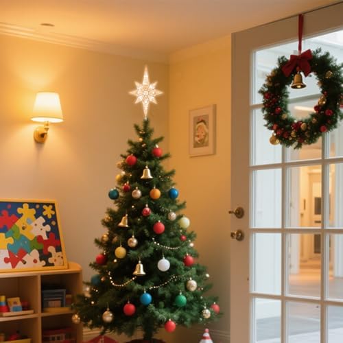 TWINGLEHOME12 Inch 11LED Christmas Tree Topper, Bethlehem Star Christmas Tree Decoration for Home Xmas Tree Decor (Warm White) - Image 5