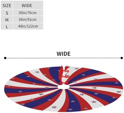 Patriotic Pinwheel Design Star Flag Christmas Tree Skirt 36" for Xmas Halloween New Year Holiday Party Home Tree Mat Decor Ornaments Decoration - Image 2