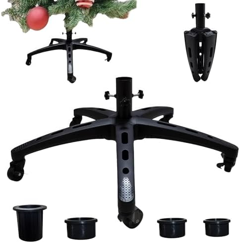 Rolling Christmas Tree Stand with 5 Wheels for up to 9 Foot Artificial Trees, Universal Heavy Duty Movable Xmas Tree Stand Base, Adjustable Fake Tree Holder Base with Rotating Casters by YIDAIMI