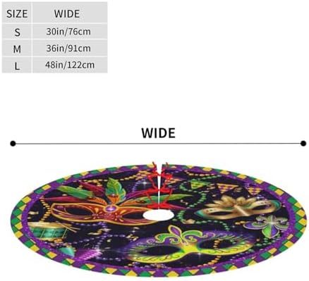 Mardi Gras Christmas Tree Skirt 48" for Xmas Halloween New Year Holiday Party Home Tree Mat Decor Ornaments Decoration - Image 2