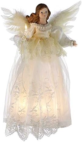 Kurt Adler Indoor 10-Light 14.5-Inch Ivory Angel Treetop - Image 2