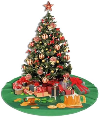 Rainbow St Patricks Day Tree Skirts Xmas Ornaments, Green Tree Skirt for Christmas Party Holiday All Occasions 36" - Image 5