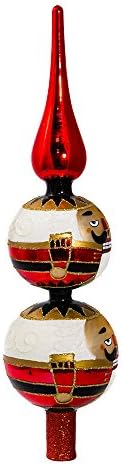 Kurt Adler Un-Lit Glass Nutcracker Finial Treetop - Image 5