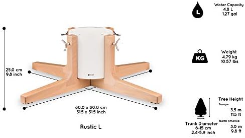 Tree Nest Christmas Tree Stand Base for 10ft Real Tree Sliver Christmas Tree Holder Stable for Xmas Decoration Rustic (White,Large) - Image 2