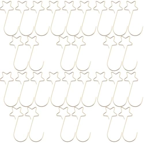 100pcs Star Shaped Christmas Ornament Hooks Stainless Steel Golden by Anneome