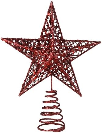 BinaryABC Iron Christmas Tree Star Topper,20cm Glittering Tree Topper by BinaryABC