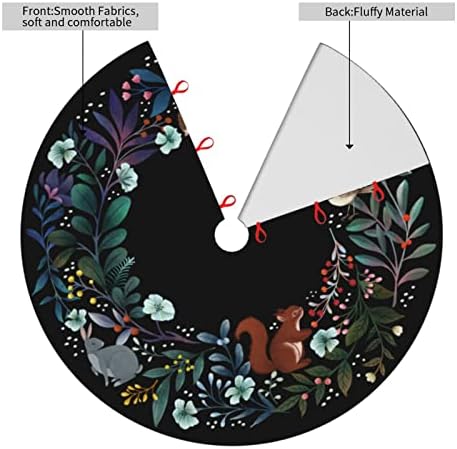 Forest Wreath Christmas Tree Skirt 48" for Xmas Holiday New Year Party Circle Tree Mat Ornaments Decoration - Image 2