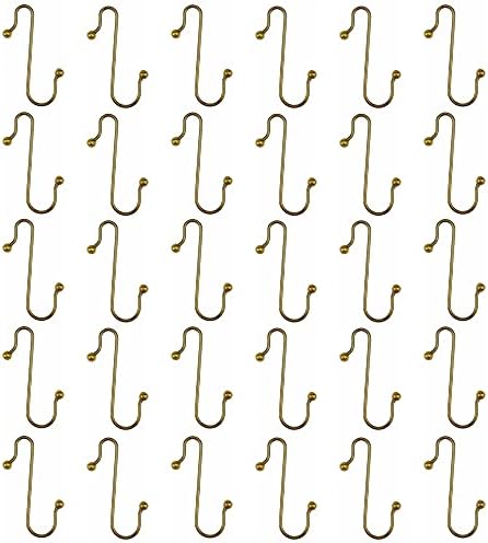 Ornament Hooks Hangers S-Shaped Metal Wire Ornament Hooks for Christmas Tree Decoration Hanging (Gold, 30) by Unknown