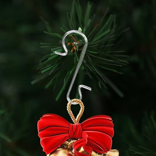 100PCS Christmas Ornament Hooks, Xmas Tree Ornament Hangers S Shaped Metal Hooks for Christmas Decoration (Silver) - Image 3