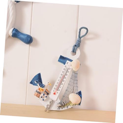 Coastal Decor Thermometer Hook Anchor Wall Decor Home Hanging Ornaments Nautical Style Mini Thermometer for Bedroom Style - Image 3