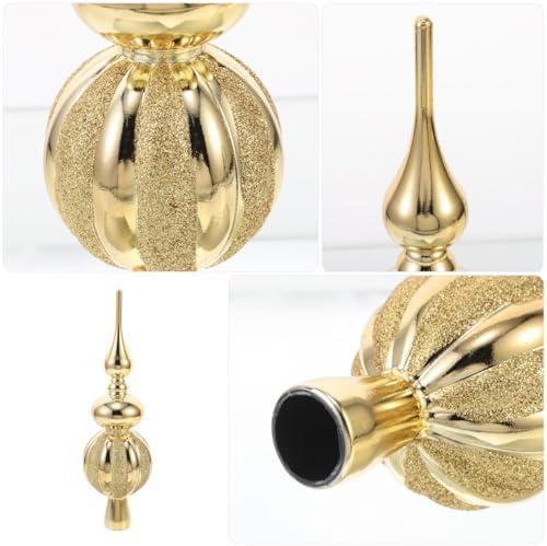 BESPORTBLE Golden Christmas Tree Topper, Plastic Xmas Finial Tree Topper Treetop Ornament, 9.05 Inch, Xmas Decoration for Holiday Parties and Festive Home Decor - Image 2