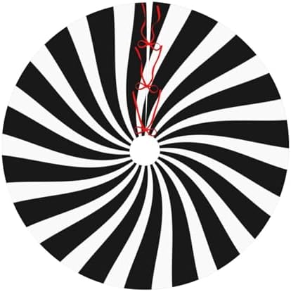 Black White Swirl Candy Christmas Tree Skirt Xmas Mat Holiday Party Home Ornaments Decorations 48 Inch by Unknown