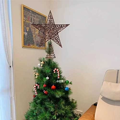 BinaryABC Iron Christmas Tree Star Topper,20cm Glittering Tree Topper - Image 2