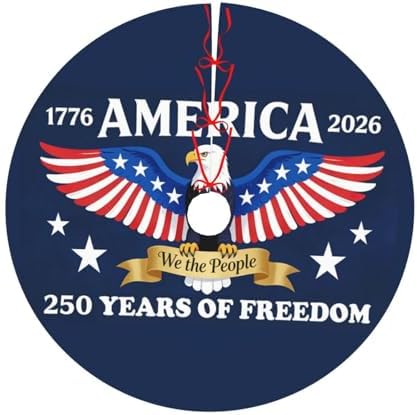 Christmas Tree Skirt, American Flag Xmas Large Tree Mat, New Year Festive Holiday Party Decorations 30" inches - Image 6