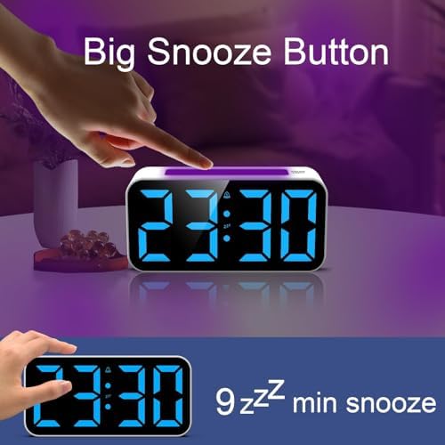 Topski Loud Alarm Clocks for Bedrooms Heavy Sleepers, Digital Clock with Night Light, Large Display, Dual Alarm, Snooze, Dimmable Bedside Alarm Clock for Kids Teens Boys Girls - Image 4