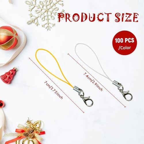 SHERY Christmas Ornament Hanging String Tree Hanger String Hanging String Adjust Hook String with Snaps for Xmas Tree Ornament Decorations 200PCS - Image 3