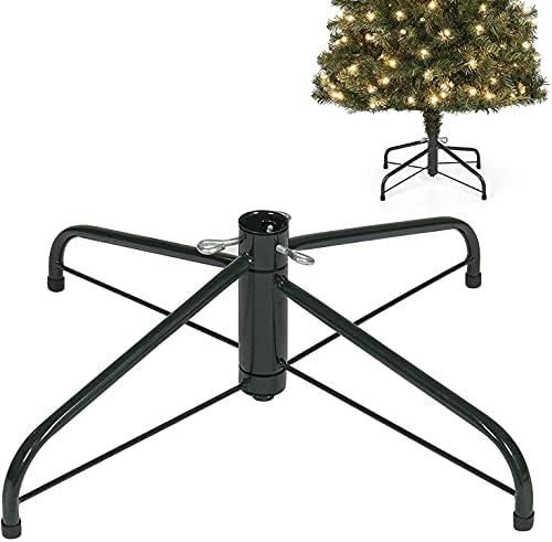 Replacement Christmas Tree Stand for Artificial Trees, Folding Christmas Tree Base for 4 Ft to 6 Ft Artificial Trees, Fits 0.5-1.25 Inch Tree Pole, Green by Loxan