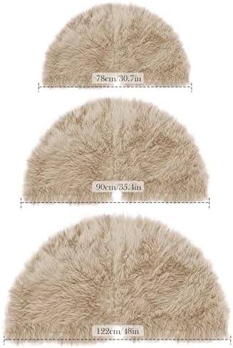 48 Inch Plush Christmas Tree Skirt Brown, Fluffy Faux Fur Tree Skirt for Christmas Holiday Party Decorations - Image 4