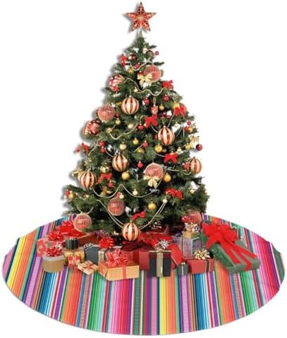 Mexican Blanket Serape Stripe Christmas Tree Skirt 36" for Xmas Halloween New Year Holiday Party Home Tree Mat Decor Ornaments Decoration - Image 5