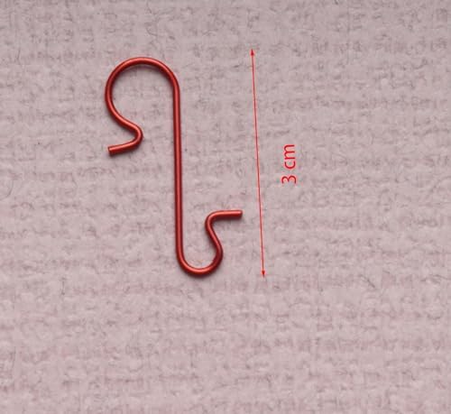 sowaka 50 Pcs Christmas Ornament Hooks Small Metal Wire 3 x 1 cm S Shape Hangers for Christmas Tree Decorations Crafting Supplies (Red) - Image 2
