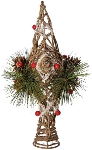 Kurt Adler 11-Inch Natural Star with Pinecones Treetop - Image 2