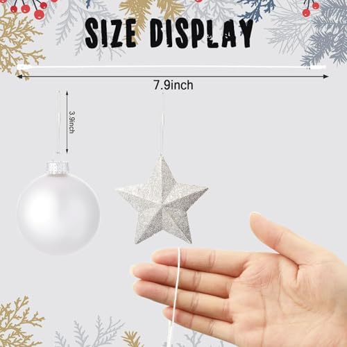 JUNEBRUSHS 600PCS White Halloween Ornament Hooks Ornament Hangers with Snap - Image 2