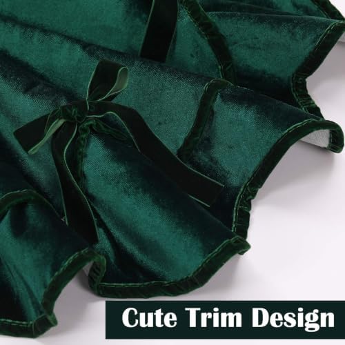 Soulchen Dark Green Bow Christmas Tree Skirt 36 Inches - Image 3