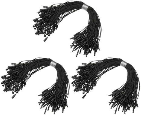PATIKIL Christmas Ornament Hooks, 300 Pcs LED String Light Hanging Cable Holiday Decor Gift Tag Hanger with Snap Lock for Valentine's Halloween, Black by PATIKIL