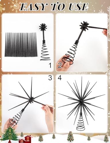 13.7 Inch Black Christmas Tree Topper - 3D Burst Black Tree Topper, Exploding Star Christmas Tree New Year Holiday Tree Decoration - Image 5