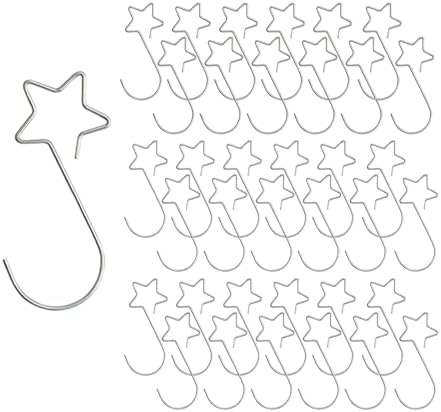 100 Pieces Star Shaped Christmas Ornament Hooks Christmas Tree Hangers Hanging Clips Bauble Hooks Made of Metal for Use Suitable for Home CHRI, Silver by Luwecf