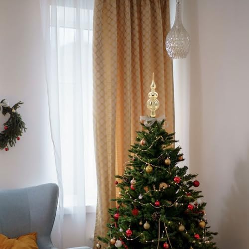 BESPORTBLE Golden Christmas Tree Topper, Plastic Xmas Finial Tree Topper Treetop Ornament, 9.05 Inch, Xmas Decoration for Holiday Parties and Festive Home Decor - Image 7