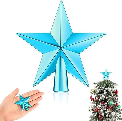 Hanaive Christmas Tree Topper Mini Star Small, Blue, 2.36 Inch, Plated by Hanaive