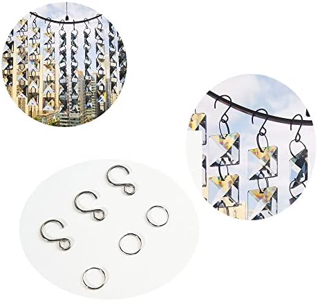 200PCS Stainless Steel Split Rings Connectors and Crystal Curtain S Shape Hooks for Chandelier,Suncatchers,Christmas Ornament Hooks - Image 3