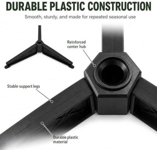 Artificial Christmas Tree Stand Replacement, 19mm Pole Plastic Base Holder - Image 7