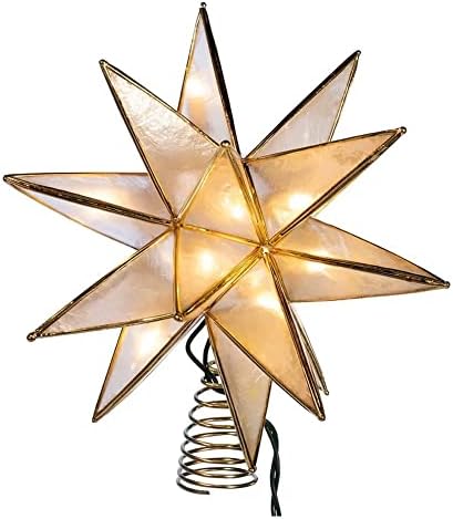 Kurt Adler UL3135 Gold Sputnik Capiz Treetop - Image 3