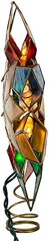 Kurt Adler 10-Light Multi-Color Capiz Star Tree Topper - Image 4