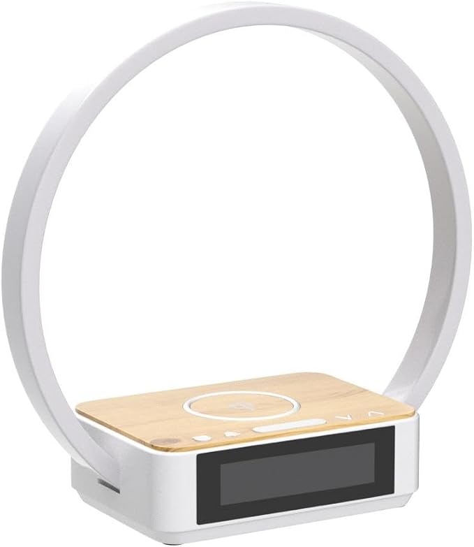 WILIT Bedside Lamp with Alarm Clock, Sunrise Wake-up Light, Wood Grain - Image 7