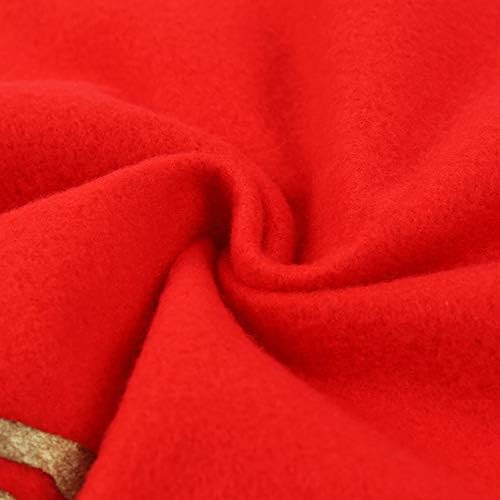 Red Christmas Tree Skirt with Gold Rim 48",Flannelette Santa Reindeer Xmas Party Holiday Decorations for 7Ft/7.5Ft/8Ft Christmas Tree (Red, 48") - Image 4