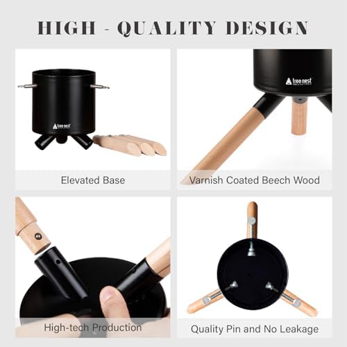 Tree Nest Christmas Tree Stand Base for 3ft 4ft 5ft Modern Tabletop Christmas for Real Small Tree Mini Christmas Tree Holder for Xmas Tree Decoration Black - Image 3