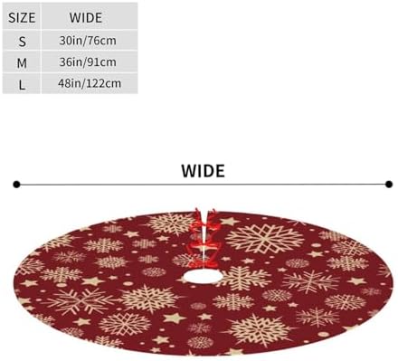 Red and Gold Christmas Tree Skirt 36" for Xmas Halloween New Year Holiday Party Home Tree Mat Decor Ornaments Decoration - Image 2