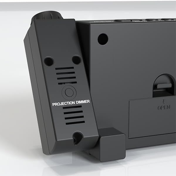 Mesqool Digital Projection Alarm Clock with Dual Alarms, 5 Levels Dimmer | 180° Rotatable Projector,12/24H & DST, Large LED, Snooze, with Battery Backup, Loud Alarm Perfect for Heavy Sleepers - Image 2