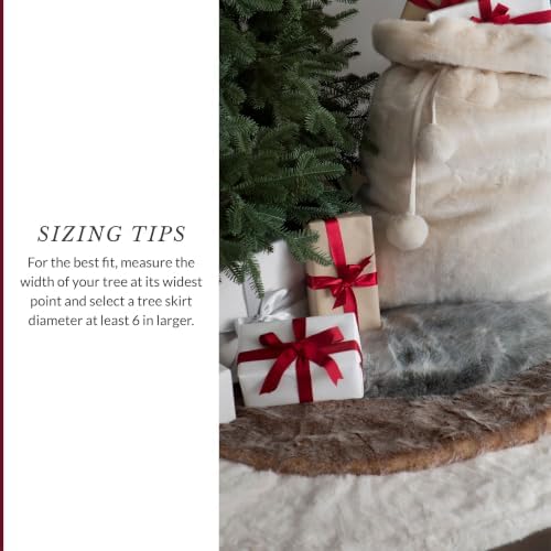 Balsam Hill Lodge Faux Fur Christmas Tree Skirt - Premium Rustic and Luxurious Fur Accents in Brown and Ivory for Tree Decor, Brown, 72" - Image 5