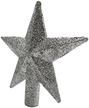 Kurt Adler 4" Petite Treasures Silver Glittered Mini Star Christmas Tree Topper - Unlit - Image 3