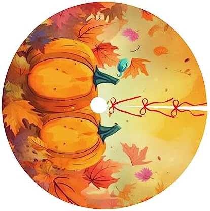 Fall Pumpkins Maple Thanksgiving Christmas Tree Skirts 48", Xmas Tree Cloth Mats Trees Skirts for Decor Gift, Home Decoration - Image 7