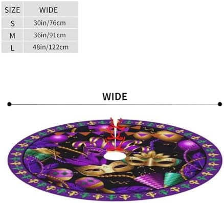 Mardi Gras Christmas Tree Skirt 48" for Xmas Halloween New Year Holiday Party Home Tree Mat Decor Ornaments Decoration - Image 2